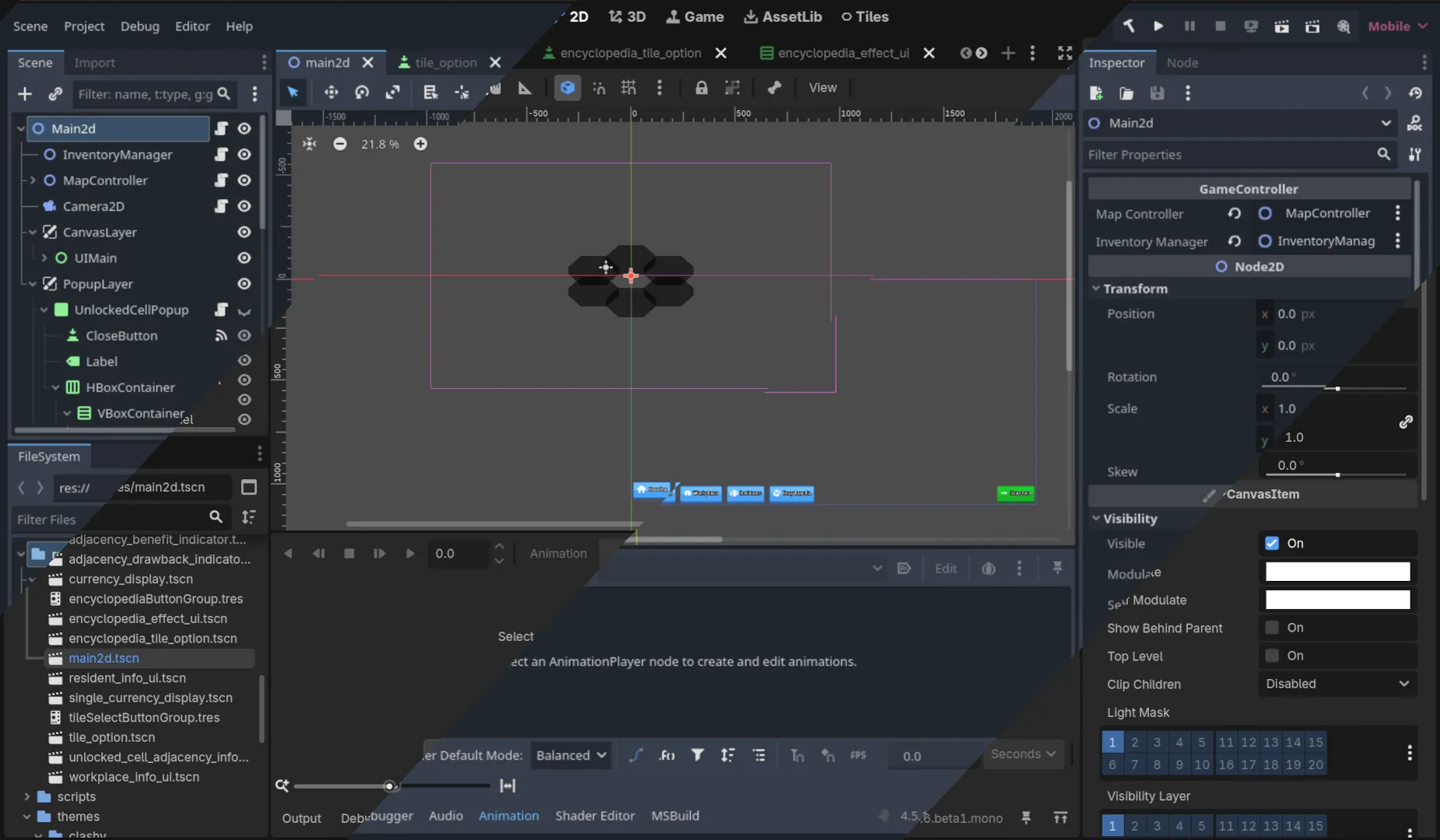A diagonally split comparison between Godot 4.5 (blue) and 4.6 (dark grey).