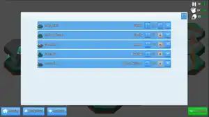A screenshot showing a popup with a list of workplaces like woodcutter and market, with names by each workplace and a plus and minus button that allows assigning and unassiging workers