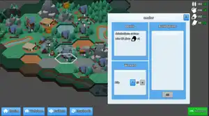 A popup showing details of a smelter, with one worker in it called Bilip. The popup also says that the mine to the north east is adding an extra 1 stone production.